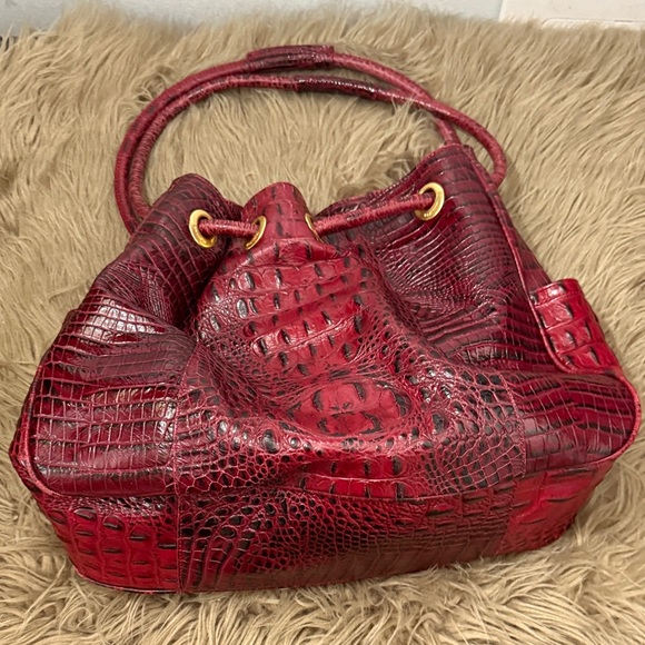 Brahmin Belinda Melbourne Red Crocodile-Embossed Women's Bag medium / large - Picture 5 of 15